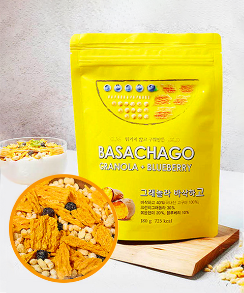 The More Food - Chips de batata al horno con granola Basakhago y arándanos 40 g