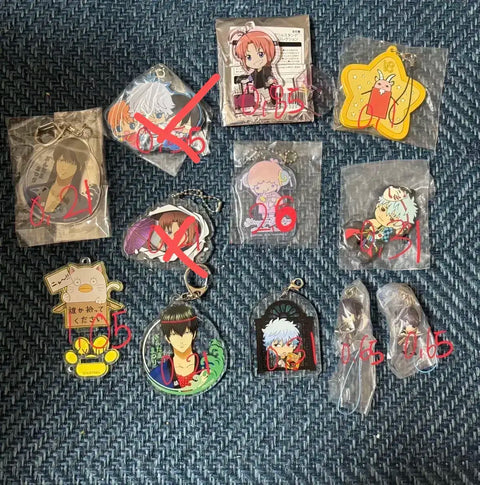 Gintama Kagura Gintoki Hijikata Kamui Katsura Strap Acrylic Keychain Figure