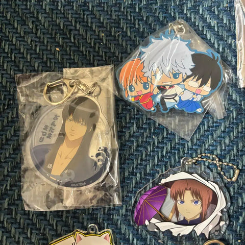 Gintama Kagura Gintoki Hijikata Kamui Katsura Strap Acrylic Keychain Figure