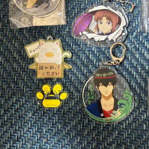 Gintama Kagura Gintoki Hijikata Kamui Katsura Strap Acrylic Keychain Figure
