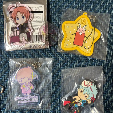 Gintama Kagura Gintoki Hijikata Kamui Katsura Strap Acrylic Keychain Figure