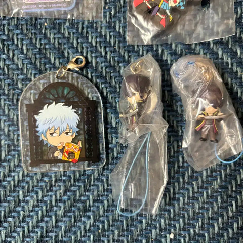 Gintama Kagura Gintoki Hijikata Kamui Katsura Strap Acrylic Keychain Figure