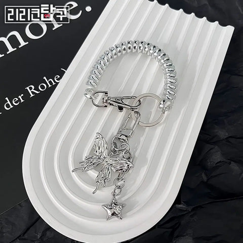 Silver plated butterfly keyring photocard toploader card case N.W.S.H Bonedoc The Boyz