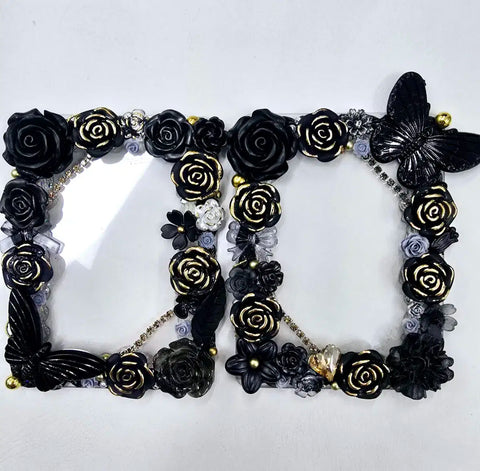 Black Gold Chain Decoden Top Loader Photocard Holder