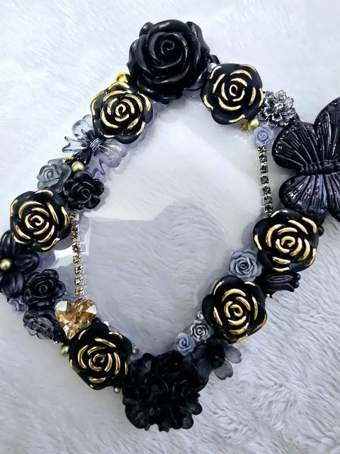 Black Gold Chain Decoden Top Loader Photocard Holder