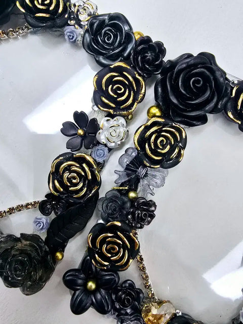 Black Gold Chain Decoden Top Loader Photocard Holder