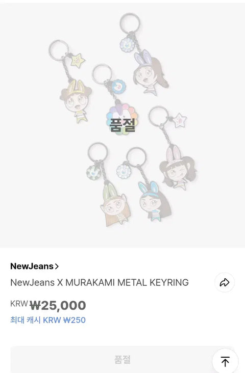 NewJeans Murakami Popup Hanni Keyring Haerin Minji Sticker Pack Photocard Doll