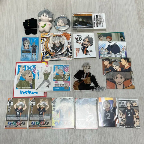 Haikyuu Sugawara plush doll acrylic keychain card badge sale