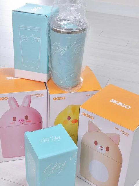 Stray Kids Jeju Tumbler, Skzoo Dwaekki FoxI.Ny BbokAri Trash Can Transfer