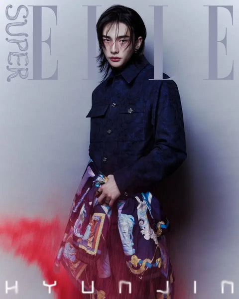 Stray Kids Hyunjin cover ELLE magazine transfer, includes SuperELLE book-in-book.