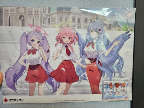 Poster phiên bản giới hạn của Blue Archive x Hội Chữ thập đỏ Hàn Quốc