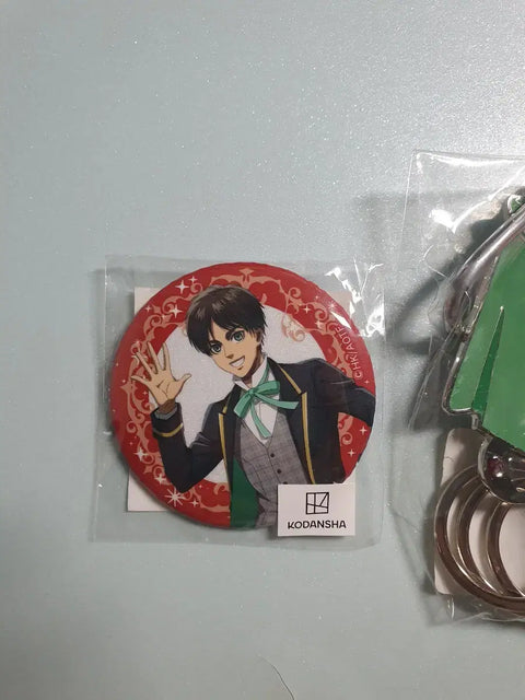 Attack on Titan Keychain Can Badge Bundle Mikasa Levi Eren