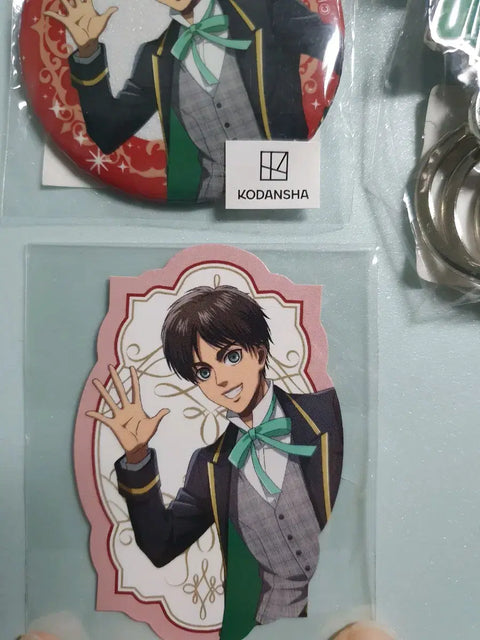Attack on Titan Keychain Can Badge Bundle Mikasa Levi Eren