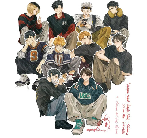 Leechil-nim Haikyuu Quần áo thường ngày Nhãn dán Đặt hàng qua thư Thẻ ảnh Đặt hàng theo nhóm Đế acrylic Thú nhồi bông