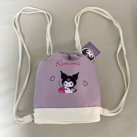 Balo vải Canvas có dây rút Sanrio Kuromi Kurumi