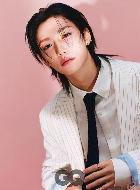 Selling GQ magazine featuring Stray Kids in Tommy Hilfiger pictorial.