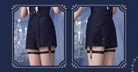 Genshin Impact Furina Theme Series High Waist Uniform Shorts