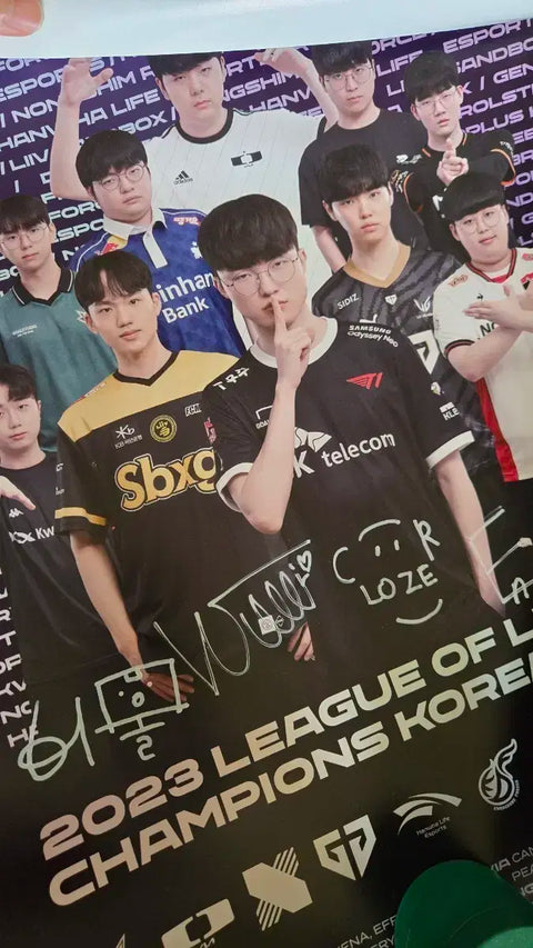 LCK 2023 League of Legends Champions Autographed Poster