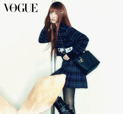 Transfer of Vogue magazine featuring New Jeans' Haerin and Kim Yuna's Dior photoshoot.