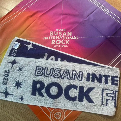 Selling Busan Rock Festival Slogan & Bandana as a bundle.