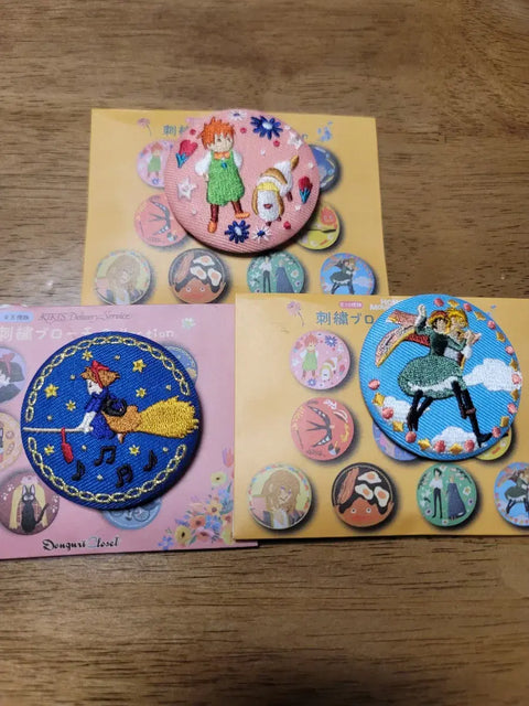 Batch Ghibli Embroidered Can Badge Set for Sale