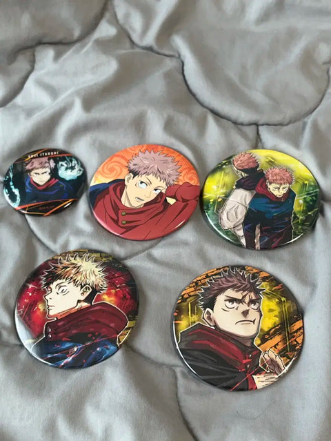 Jujutsu Kaisen Yuji Itadori Can Badge Bundle Sale