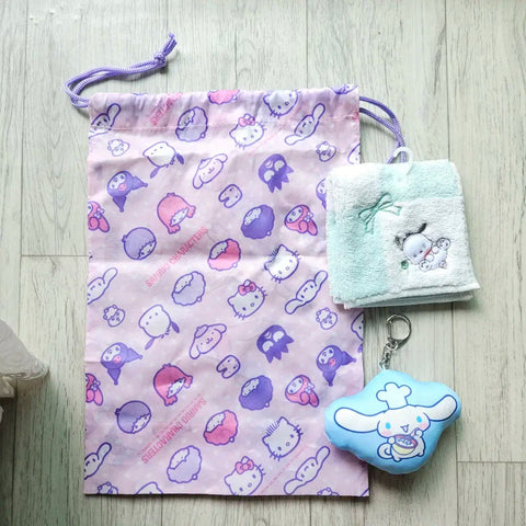 Sanrio Cinnamoroll Keychain Pouch Pochacco Mini Towel Bundle