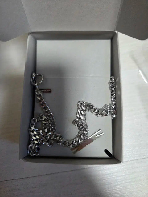LE SSERAFIM silver chain necklace