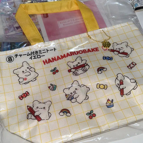 Hanamaru Obake Kuji Number 8 Charm Mini Tote Bag Yellow