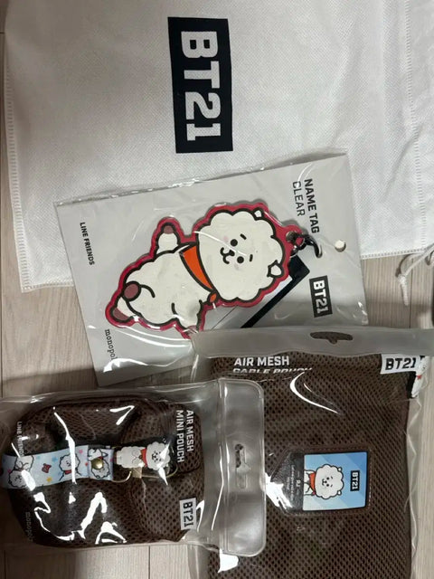 BTS BT21 RJ Name Tag & Pouch Set
