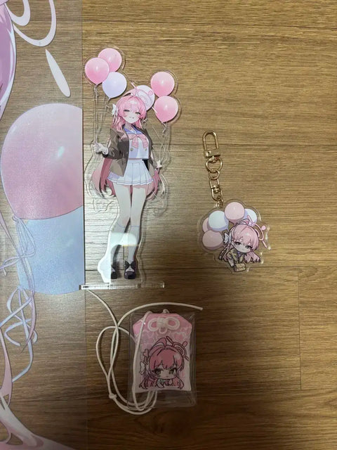Blue Archive Hanako Keyring Omamori Poster Acrylic Stand Set