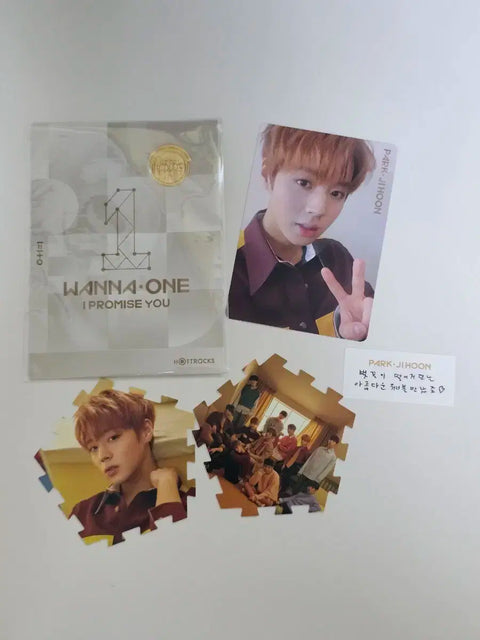 Park Jihoon Wanna One I.P.U. photocard + Ttazo + handwritten confetti