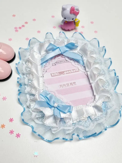 Kiki Pocket Handmade Toploader Photocard Decoration Blue Ribbon No. 11 Lace