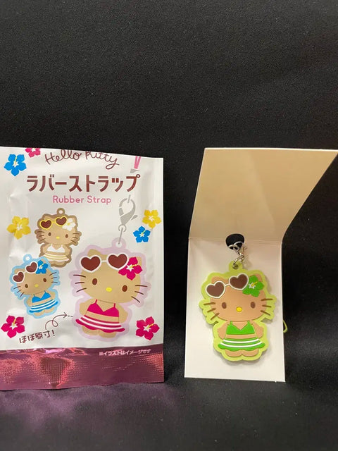 Hello Kitty Beach Look Rubber Strap Keychain