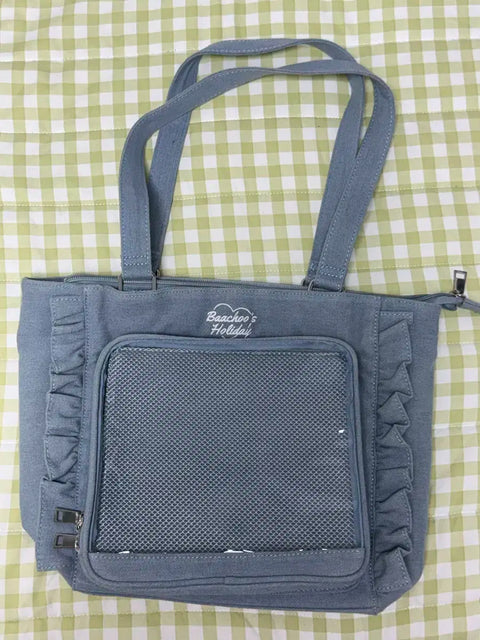 Bachu Denim Frill Ita Bag
