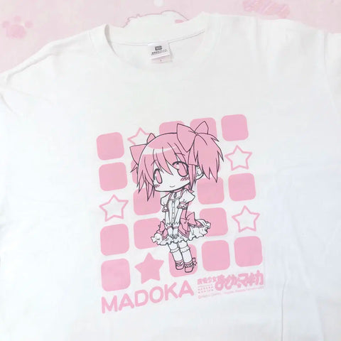 Magical Girl Madoka Magica Otaku T-shirt L Madomagi Kyubey Homura Classic Bishoujo