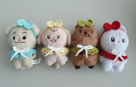 10cm Doll Knitted Outfit Cape Ribbon Set of 4, Sold as a Bundle
