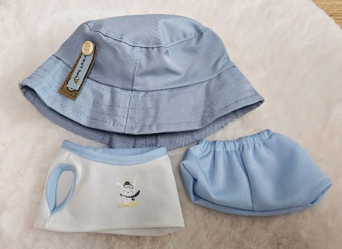 20cm plush doll clothes blue bucket hat