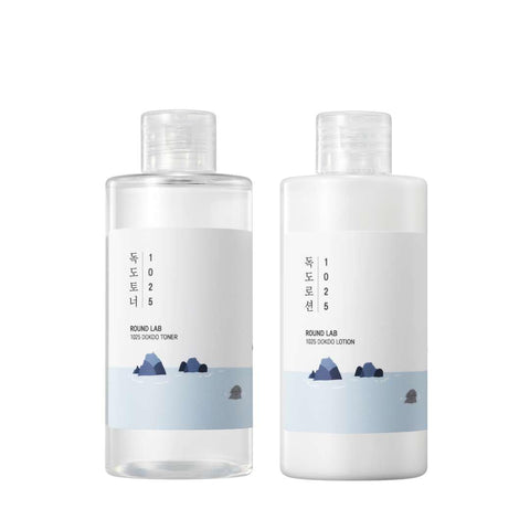 Round Lab - Bộ sản phẩm đặc biệt 1025 Dokdo Toner & Lotion (1025 Dokdo Toner 150ml + Birch Juice Cream 80ml)