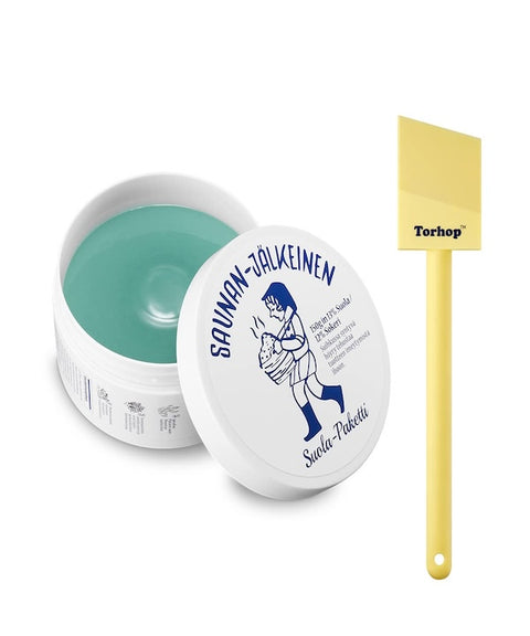 Torhop - Paquete de mascarilla de sal de sauna (150 g/5,29 oz) con juego de cepillos de silicona