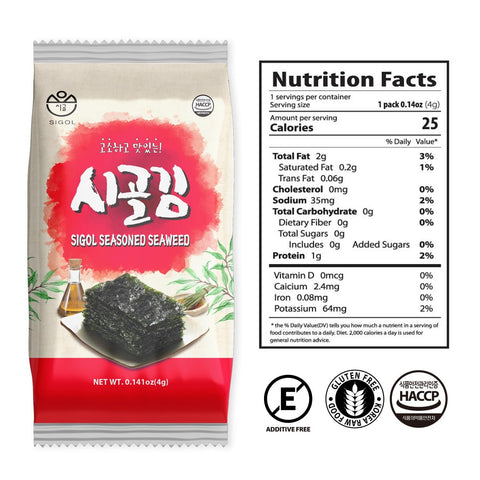 Gganbu - Snack rong biển cao cấp Sigol Hàn Quốc (gói 24 gói)