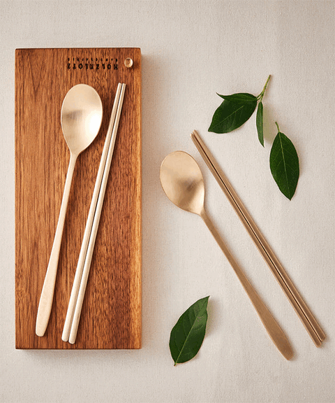 Premium Copper Cutlery Sets for Two (Spoon & Chopstick)