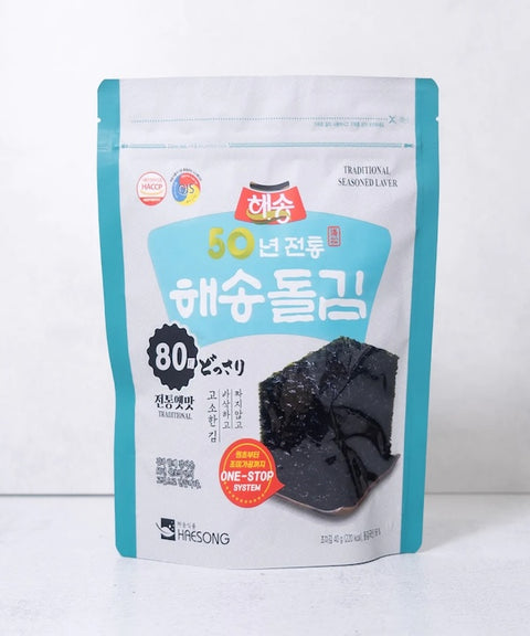 Haesong - Premium Roasted Seaweed Dol-gim (80 sheets/pack)