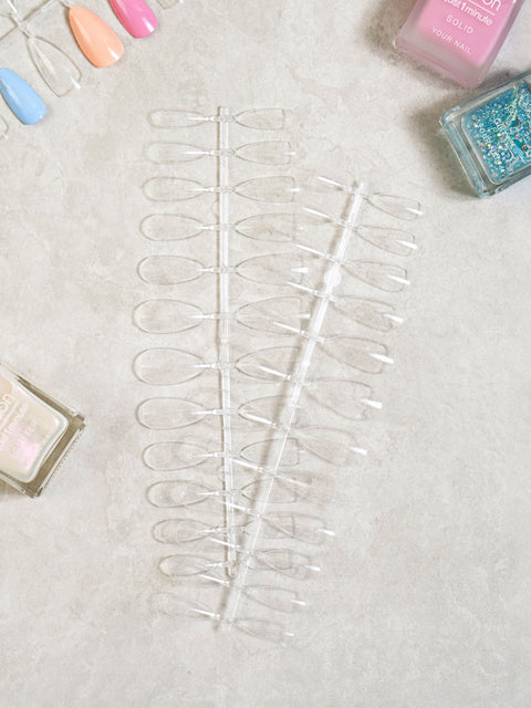 [✈️KOREA] Daiso - Almond Clear Nail Tips, 72 Pieces