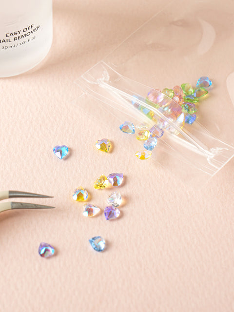 [✈️KOREA] Daiso - Rainbow Heart Nail Parts