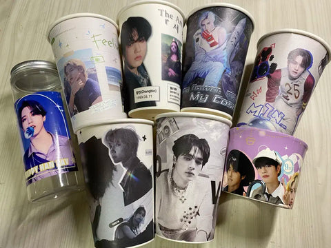 Stray Kids Lee Know Changbin Hyunjin Han Felix Seungmin pop-up cafe cup bottle transfer sale