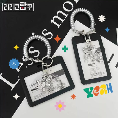 Silver plated butterfly keyring photocard toploader card case N.W.S.H Bonedoc The Boyz