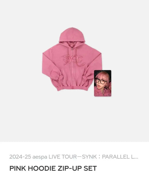 aespa Concert Pink Hoodie Zip-up Keyring Gym Sack MD Encore