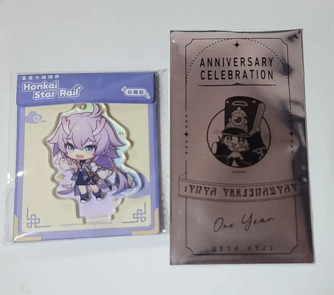 Star Rail Bailu Acrylic Keyring Stand, 1st Anniversary Card Bundle