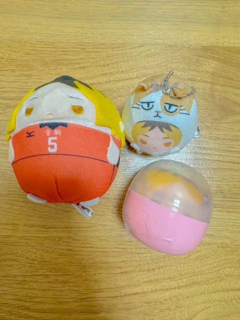Haikyuu Kenma Fuwa Kororin S and Ring Ring Bell Plush Keychain Gacha Bundle Nekoma Setter